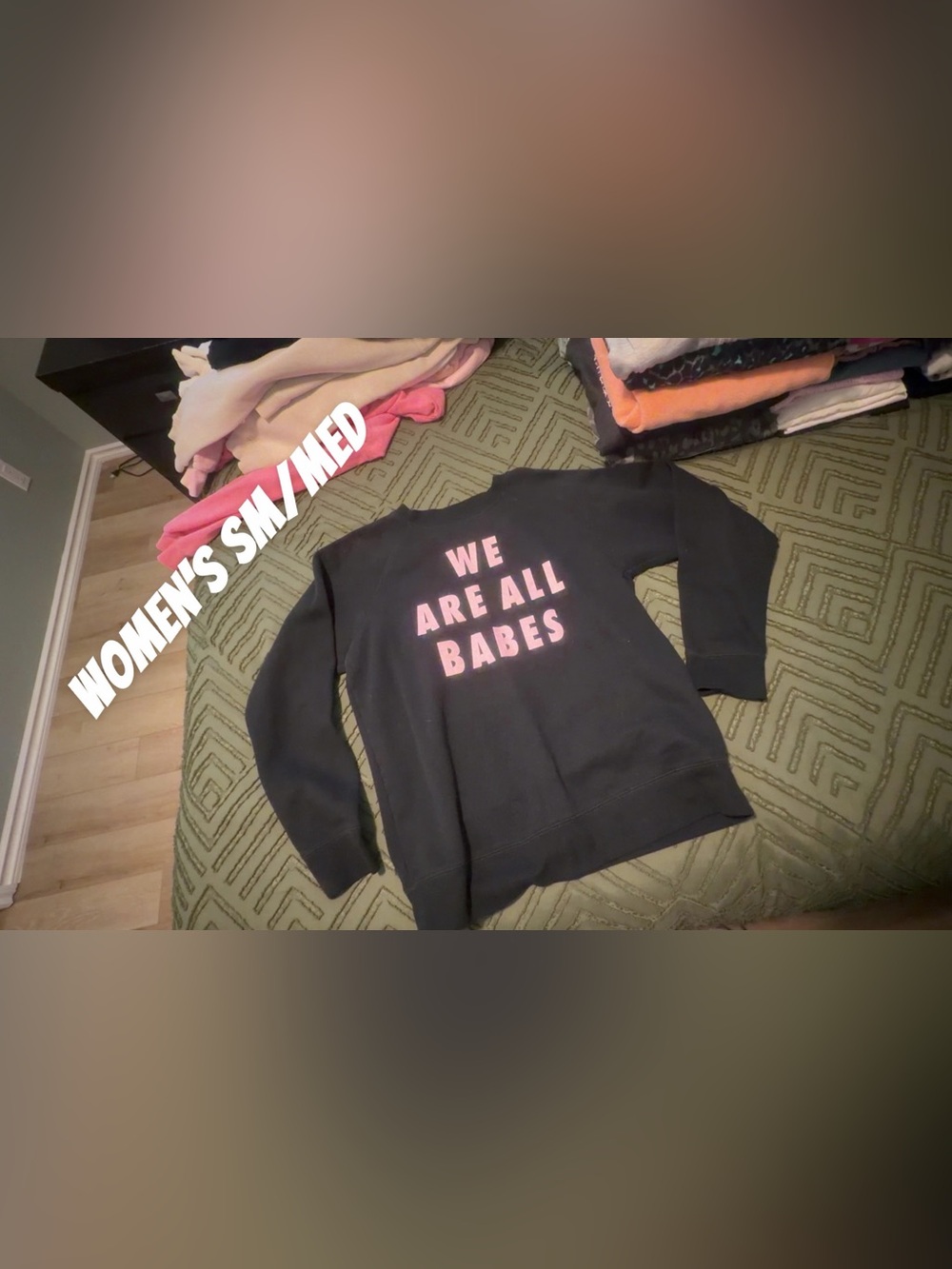 Brunette The Label Black Sweatshirt with Pink 'We Are All Babes' Graphic